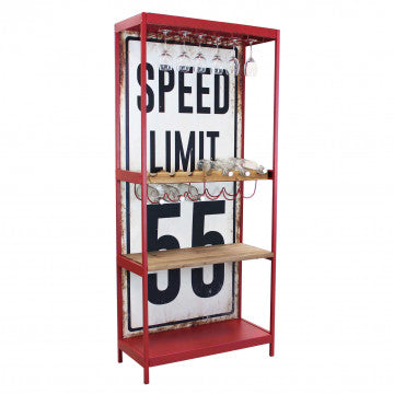 Mobile in metallo e legno, dimensioni 80,5 x 37 x 152,5 cm