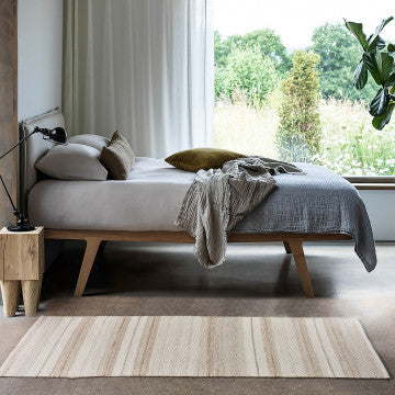 Tappeto in lana e cotone avorio 120 x 180 cm spessore 1 cm