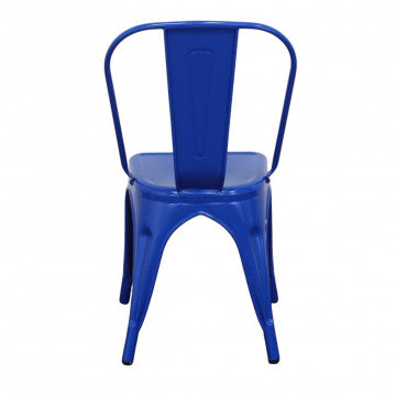 Sedia struttura metallo seduta metallo dimensioni 35x45x85 cm colore blu