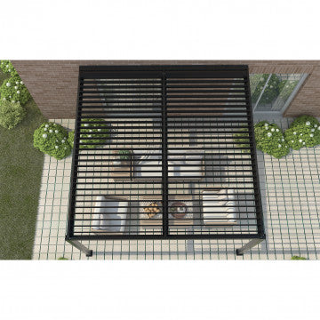 Pergola bioclimatica addossata 3x4m lamelle orientabili alluminio
