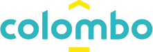 Logo Colombo in blu con dettaglio giallo, rappresenta il marchio di prodotti per la casa e il fai-da-te