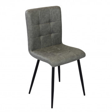 Poltrona struttura metallo seduta schienale ecopelle grigia 47,5x59x81cm