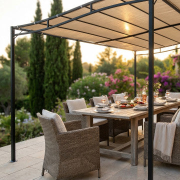 Gazebo pergola 3x2,5 metri in poliestere 180 gr e struttura acciaio