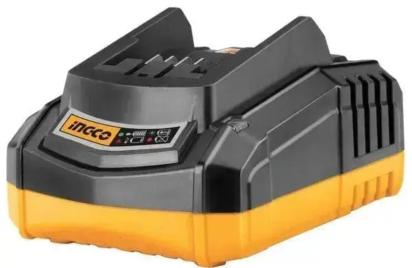 Caricabatterie rapido Ingco 20V 2Ah per utensili a batteria, compatibile con elettroutensili INGCO. Ideale per ricariche veloci e affidabili.