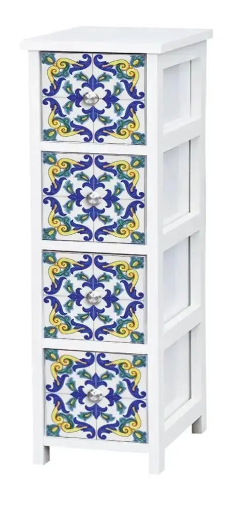 Cassettiera 4 cassetti 20,5x28x71h decoro Vietri Cassettiere Hobby Shop Solution   