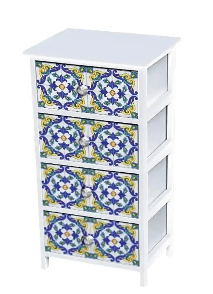 Cassettiera 4 cassetti 40x30x71h decoro Vietri Cassettiere Hobby Shop Solution   