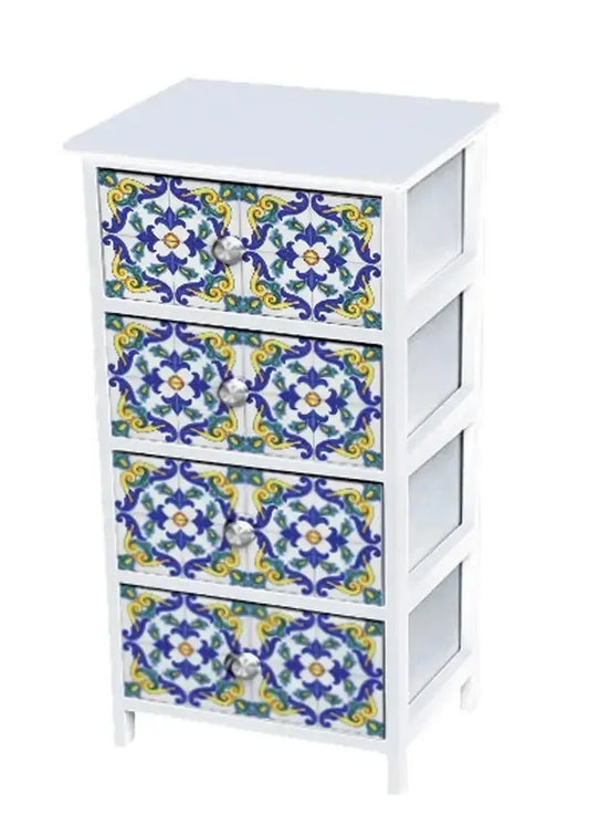 Cassettiera 4 cassetti 40x30x71h decoro Vietri Cassettiere Hobby Shop Solution   
