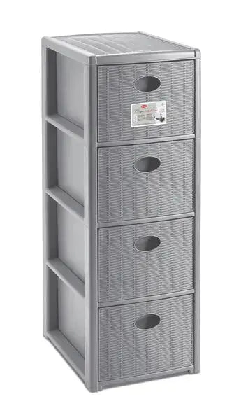 Cassettiera 4 cassetti Elegance cm30X40X80 grigio Cassettiere Hobby Shop Solution   