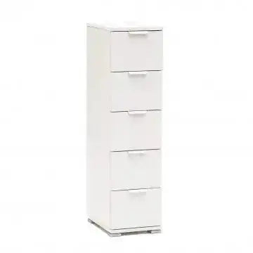 Cassettiera 5 Cassetti Bianca - Dimensioni: cm 27 x 38 x 103 h Cassettiere Hobby Shop Solution   