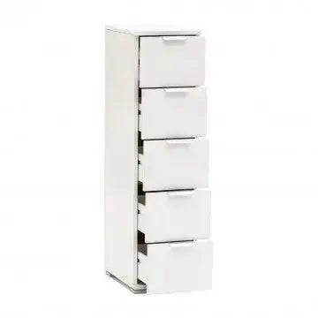 Cassettiera 5 Cassetti Bianca - Dimensioni: cm 27 x 38 x 103 h Cassettiere Hobby Shop Solution   