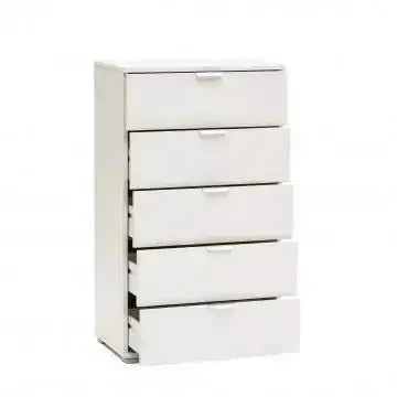 Cassettiera 5 Cassetti Bianca - Dimensioni: cm 60 x 38 x 103 h Cassettiere Hobby Shop Solution   