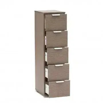 Cassettiera 5 Cassetti Rovere Grigio - Dimensioni: cm 27 x 38 x 103 h Cassettiere Hobby Shop Solution   