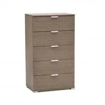 Cassettiera 5 Cassetti Rovere Grigio - Dimensioni: cm 60 x 38 x 103 h Cassettiere Hobby Shop Solution   