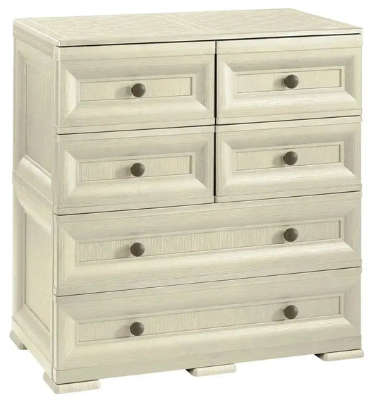 Cassettiera 6 cassetti 4+2 Tontarelli 79x43x85,5 Angora Cassettiere TONTARELLI   