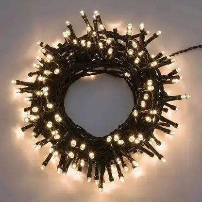 Catena LIN.1000 LED CLASSC MT.40+2 per uso interno ed esterno, luci natalizie reflex Ø5 mm con 8 giochi di luce e memory controller.