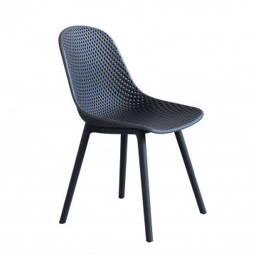 Sedia Vichy in polipropilene antracite con design traforato, ideale per interni ed esterni, categoria sedie da giardino
