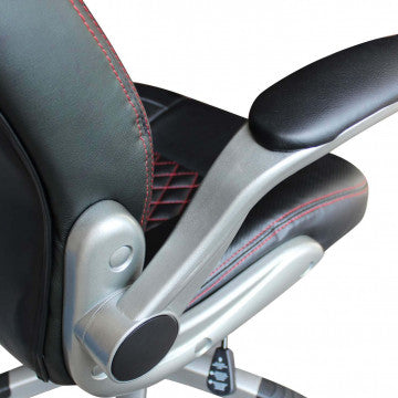 Poltrona gaming in poliuretano nero, 71x71,5 cm, altezza regolabile 115-125 cm