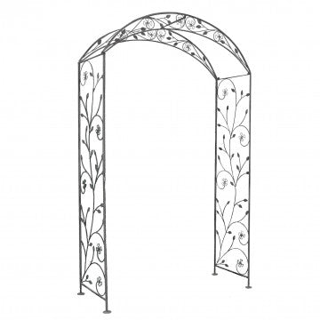 Arco in acciaio verniciato bianco ossidato, dimensioni 135x47,5x230 cm