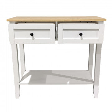 Mobile in legno e acciaio bianco, dimensioni 80x30x74 cm