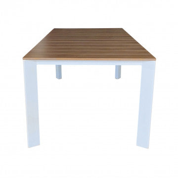 Tavolo allungabile struttura alluminio verniciato piano doghe effetto legno