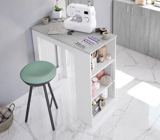 Tavolo Alto Cucina Bar Bianco/Cemento Tavolini FORES   
