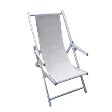 Sdraio mare con braccioli in alluminio e tessuto textilene 98x67,5x106 cm
