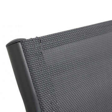 Poltrona impilabile struttura alluminio seduta schienale textilene 56x63x86cm