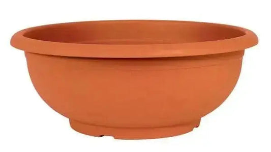 Ciotola Capri in terracotta rinforzata Ø 25x9h cm, ideale per piante e fioriere da esterno. Disponibile in diverse misure per ogni esigenza.
