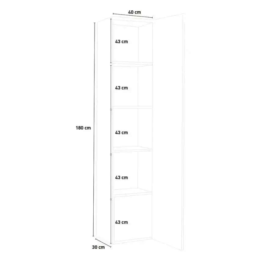 Colonna Armadio Moderno con 1 Anta Battente Bianco Lucido Maruska Armadi Italy Web forniture   