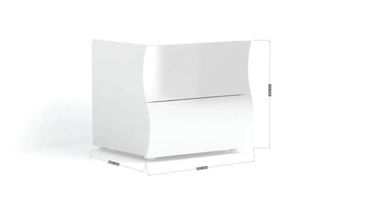 Comodino con 2 cassetti in bianco lucido ONDA Comodini Italy Web forniture   