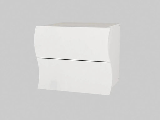 Comodino con 2 cassetti in bianco lucido ONDA Comodini Italy Web forniture   