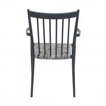 Poltrona impilabile struttura alluminio verniciato antracite seduta polyrattan