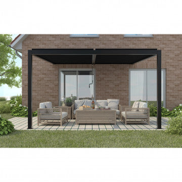 Pergola bioclimatica addossata 3x4m lamelle orientabili alluminio