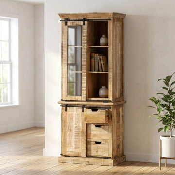 Mobile in legno di mango con 3 ante - 85x50x210 cm