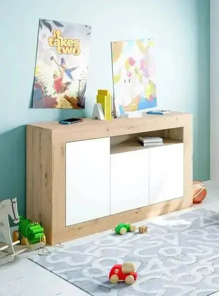 Credenza 3 ante rovere nodi-bianco Buffet e credenze Hobby Shop Solution   