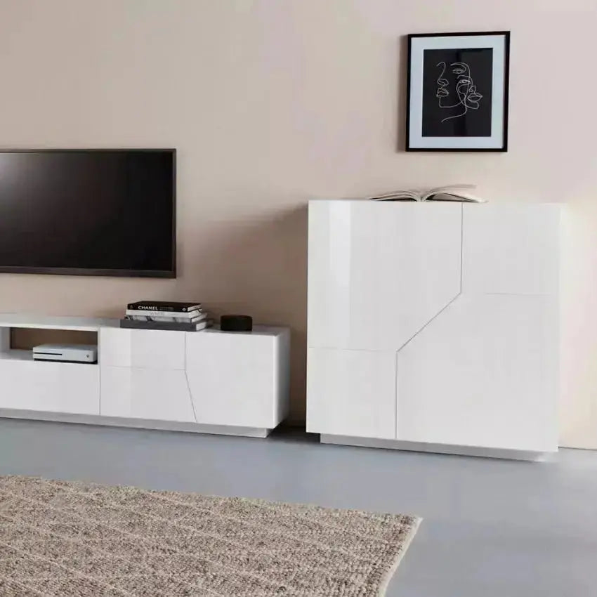 Credenza Alien Highboard 100 x 43 x 106 cm - Bianco Laccato Credenze Italy Web forniture   