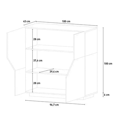 Credenza Alien Highboard 100 x 43 x 106 cm - Bianco Laccato Credenze Italy Web forniture   