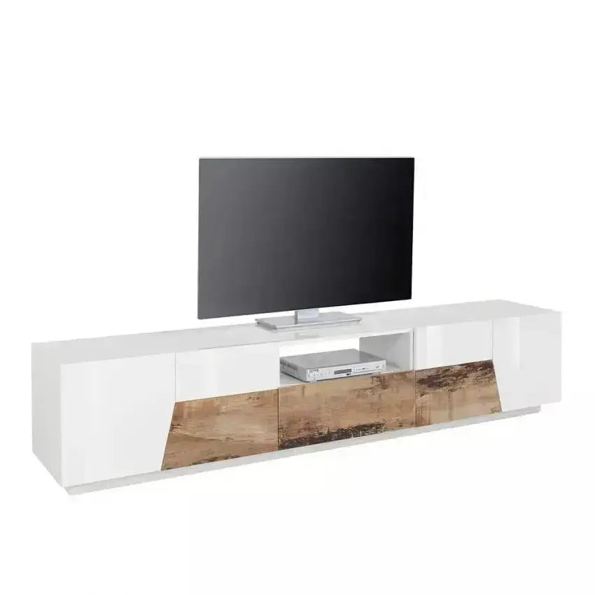 Credenza Alien Lowboard 220,1 x 43 x 46 cm - Bianco Laccato e Acero Pereira Credenze Italy Web forniture   