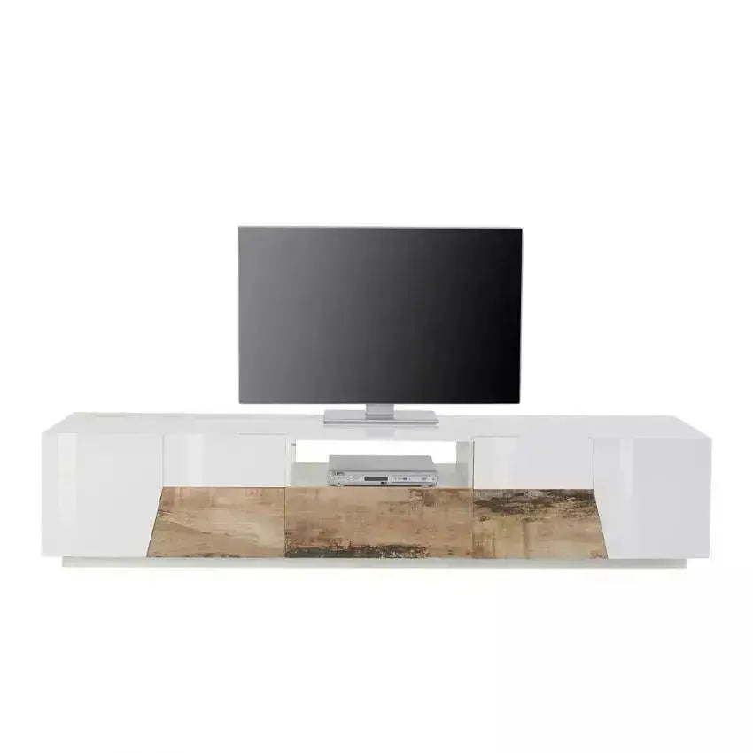 Credenza Alien Lowboard 220,1 x 43 x 46 cm - Bianco Laccato e Acero Pereira Credenze Italy Web forniture   
