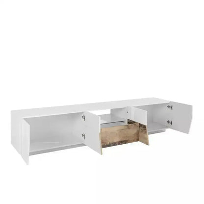 Credenza Alien Lowboard 220,1 x 43 x 46 cm - Bianco Laccato e Acero Pereira Credenze Italy Web forniture   