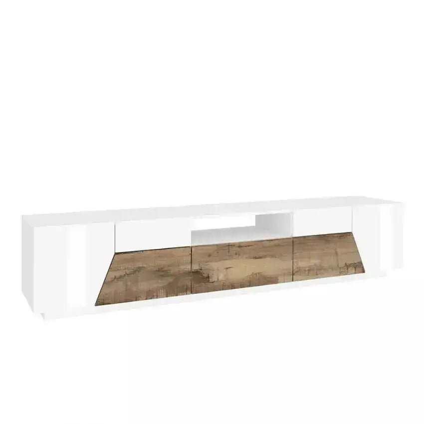 Credenza Alien Lowboard 220,1 x 43 x 46 cm - Bianco Laccato e Acero Pereira Credenze Italy Web forniture   