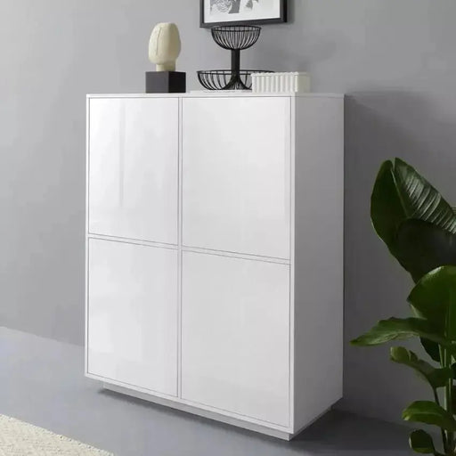 Credenza Bloom Highboard 100,1 x 41,4 x 126 cm in Bianco Laccato Credenze Italy Web forniture   