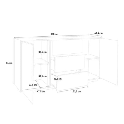 Credenza Bloom Sideboard Bianco Laccato 160 x 41,4 x 86 cm Credenze Italy Web forniture   
