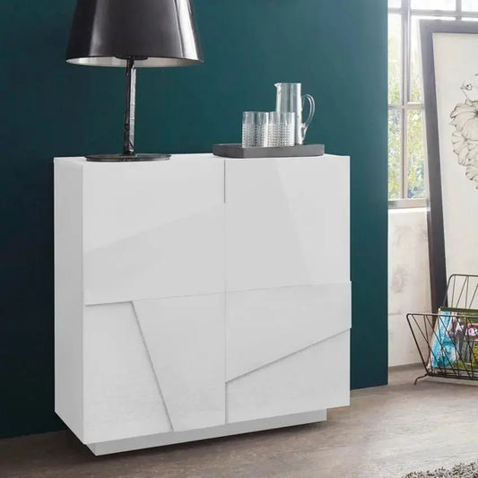 Credenza Moderna PING a 2 Ante Battente in Bianco Lucido Credenze Italy Web forniture   