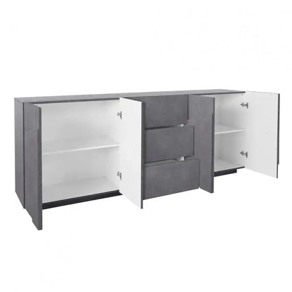 Credenza PING Moderna con 4 Ante Battenti e 3 Cassetti in Ardesia Credenze Italy Web forniture   