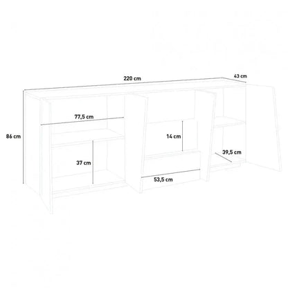 Credenza PING Moderna con 4 Ante Battenti e 3 Cassetti in Ardesia Credenze Italy Web forniture   