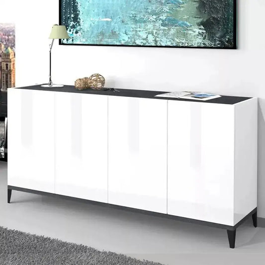 Credenza Sunrise - Sideboard con 4 Ante in Bianco Lucido - Dimensioni 160 x 40 x 82 cm Credenze Italy Web forniture   