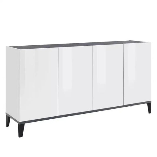 Credenza Sunrise - Sideboard con 4 Ante in Bianco Lucido - Dimensioni 160 x 40 x 82 cm Credenze Italy Web forniture   