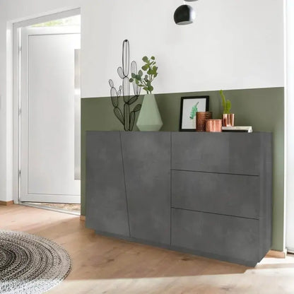 Credenza Moderna VEGA con 2 Ante Battenti e 3 Cassetti da 140 in Ardesia Credenze Italy Web forniture   