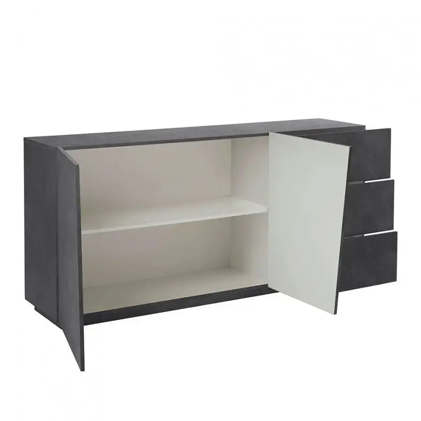 Credenza VEGA Moderna con 2 Ante Battente e 3 Cassetti, Ardesia 180 Credenze Italy Web forniture   
